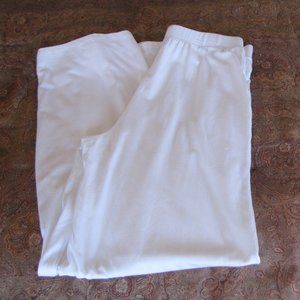 DENIM & CO. BEACH    White Pull-On Wide Leg Pant Small Tall